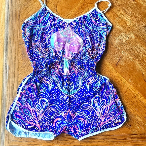 Psychedelic festival romper NWOT - Picture 2 of 9